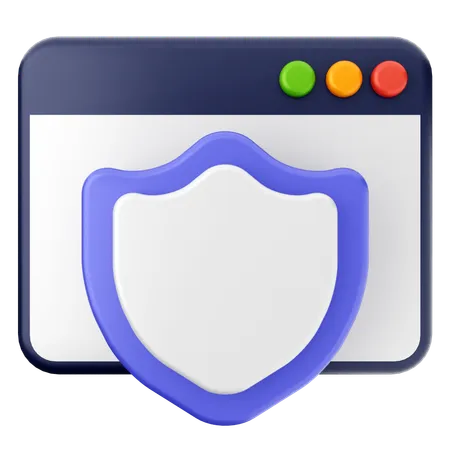 Shield Protection Website  3D Icon