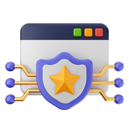 Shield Protection Website  3D Icon