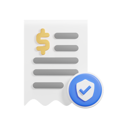 Shield Receipt  3D Icon