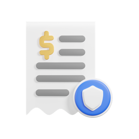 Shield Receipt  3D Icon