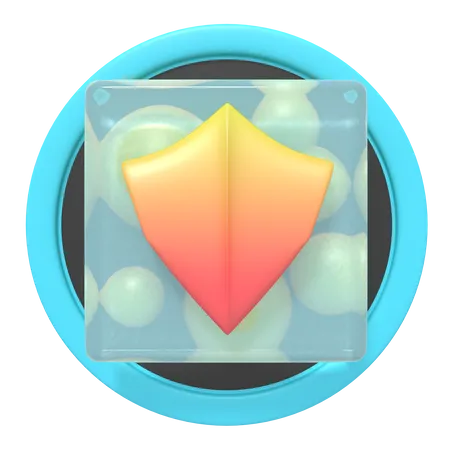 Shield Security Button  3D Icon