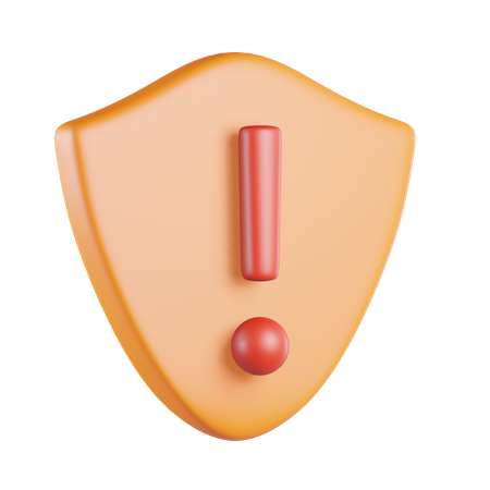 Shield Sign Exclamation  3D Icon