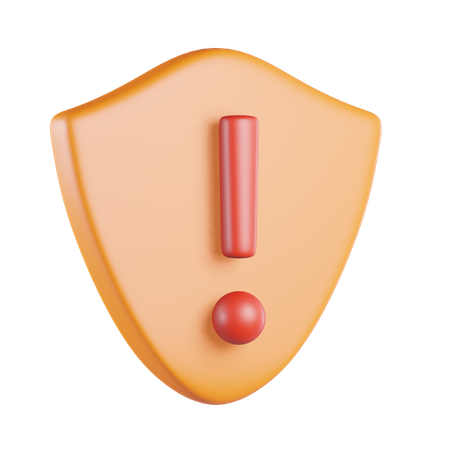 Shield Sign Exclamation 3D Icon