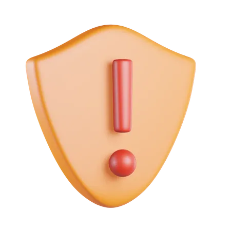 Shield Sign Exclamation  3D Icon