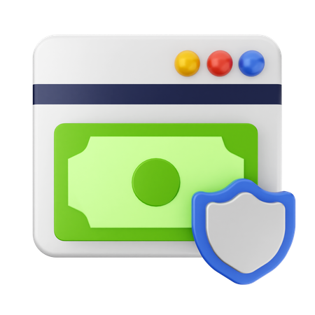 Paiement du site web shield  3D Icon