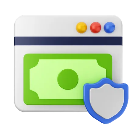 Paiement du site web shield  3D Icon