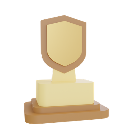 Shield Trophy 3D Illustration