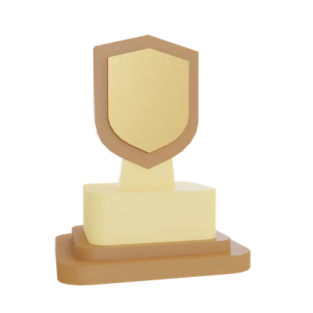 Shield Trophy  3D Illustration