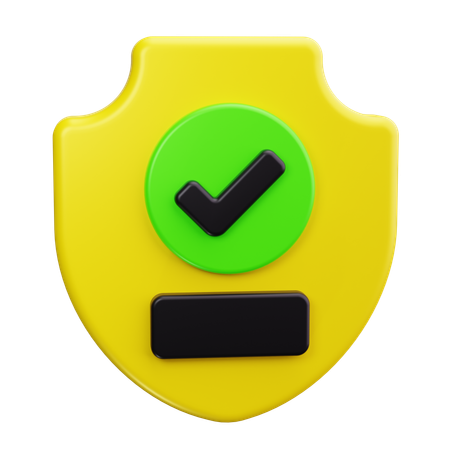 Shield with Checkmark  3D Icon