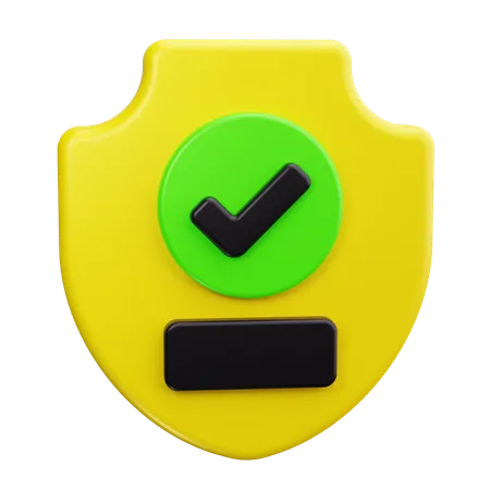 Shield with Checkmark  3D Icon