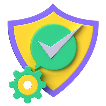 Shield With Checkmark  3D Icon