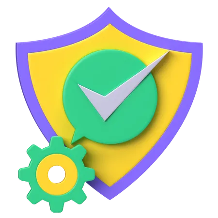 Shield With Checkmark  3D Icon