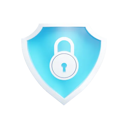 Shield With Padlock  3D Icon