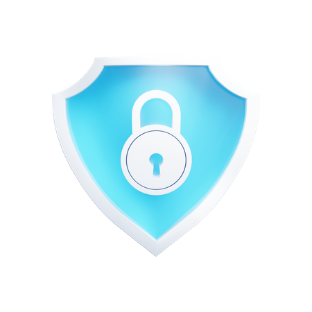 Shield With Padlock  3D Icon