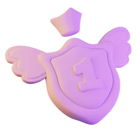 Shield With Wings  3D Icon