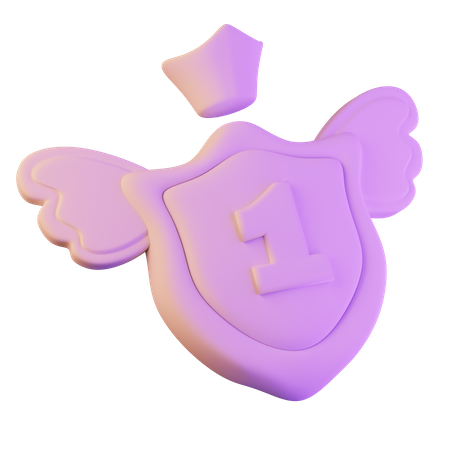 Shield With Wings  3D Icon