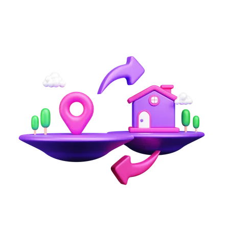 Shifting house  3D Icon