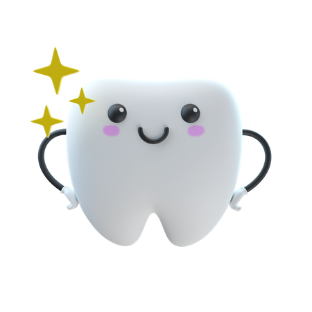 Shine Tooth  3D Illustration