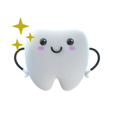 Shine Tooth  3D Illustration