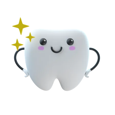 Shine Tooth 3D Illustration