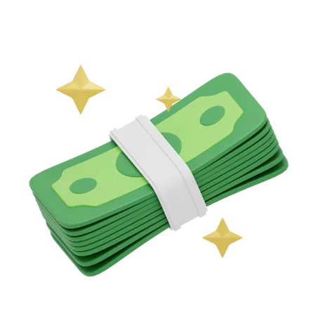 Shining Dollar Cash  3D Icon