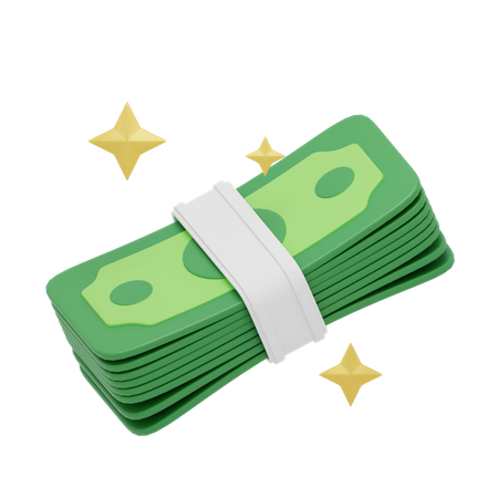 Shining Dollar Cash  3D Icon
