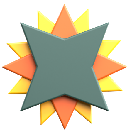 Shining Stars Geometric Shape  3D Icon