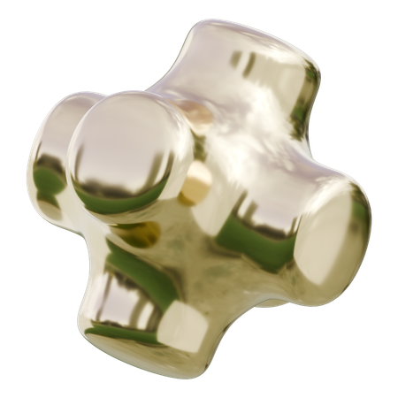 光沢のあるメタリッククロスおもちゃの抽象的な形状  3D Icon