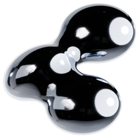 빛나는 금속 모양  3D Icon