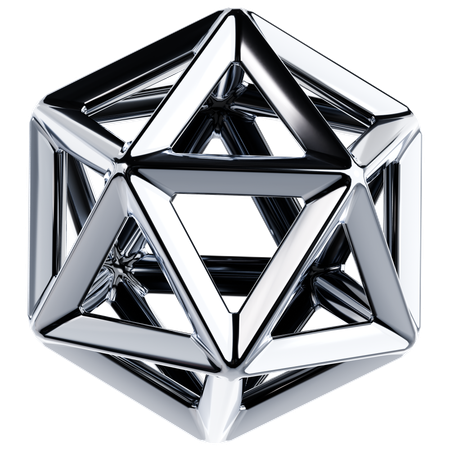 빛나는 금속 모양  3D Icon