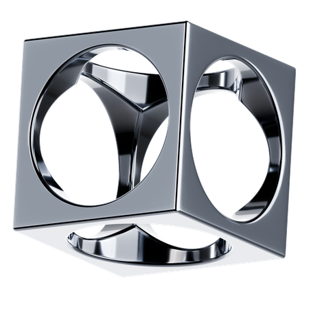 빛나는 금속 모양  3D Icon
