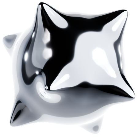 빛나는 금속 모양  3D Icon
