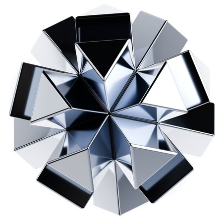 빛나는 금속 모양  3D Icon