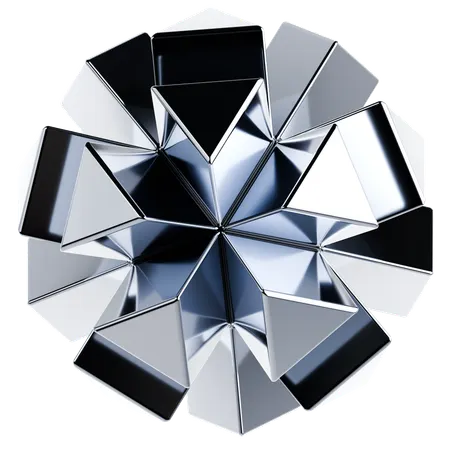 빛나는 금속 모양  3D Icon