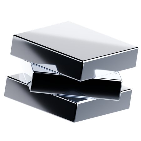 빛나는 금속 모양  3D Icon