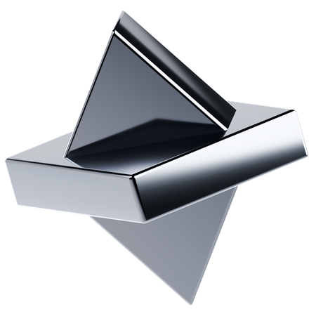 Shiny Metallic Shape  3D Icon