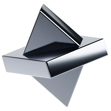 Shiny Metallic Shape  3D Icon