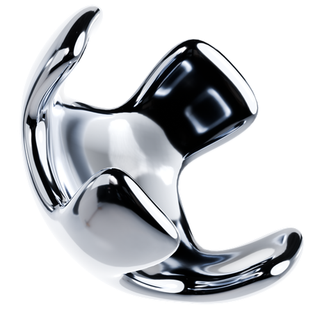 Shiny Metallic Shape  3D Icon