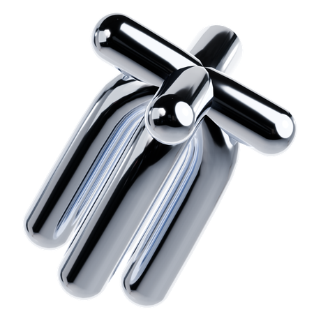 Shiny Metallic Shape  3D Icon