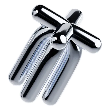 Shiny Metallic Shape  3D Icon