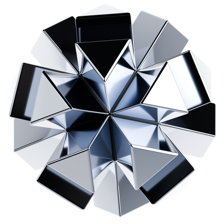 Shiny Metallic Shape  3D Icon