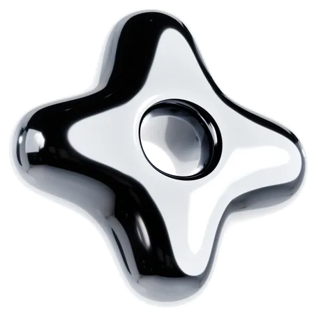 Shiny Metallic Shape  3D Icon