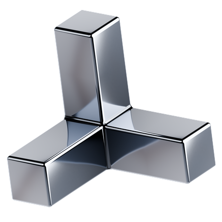 Shiny Metallic Shape  3D Icon