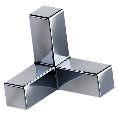 Shiny Metallic Shape  3D Icon