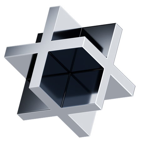 Shiny Metallic Shape  3D Icon