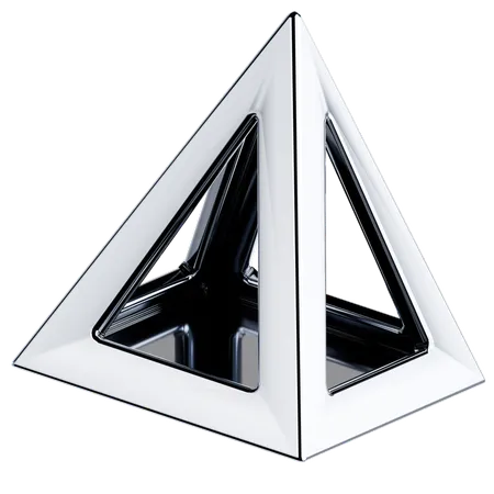 Shiny Metallic Shape  3D Icon