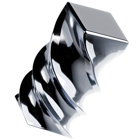 Shiny Metallic Shape  3D Icon