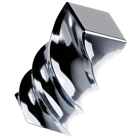 Shiny Metallic Shape  3D Icon