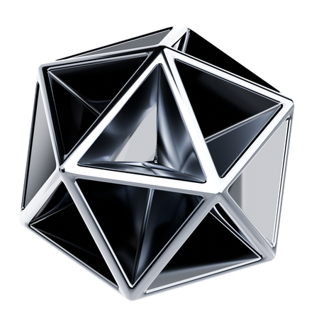 Shiny Metallic Shape  3D Icon