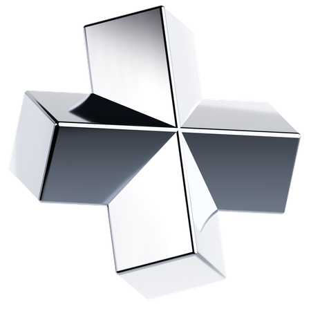 Shiny Metallic Shape  3D Icon